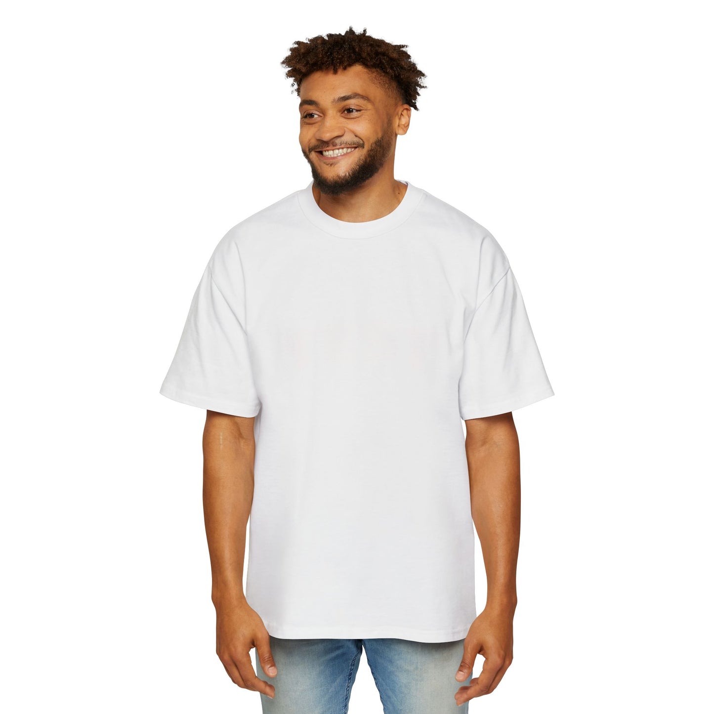 TEST US Men's Oversized White Tee — Classic Heavyweight Boxy T-Shirt