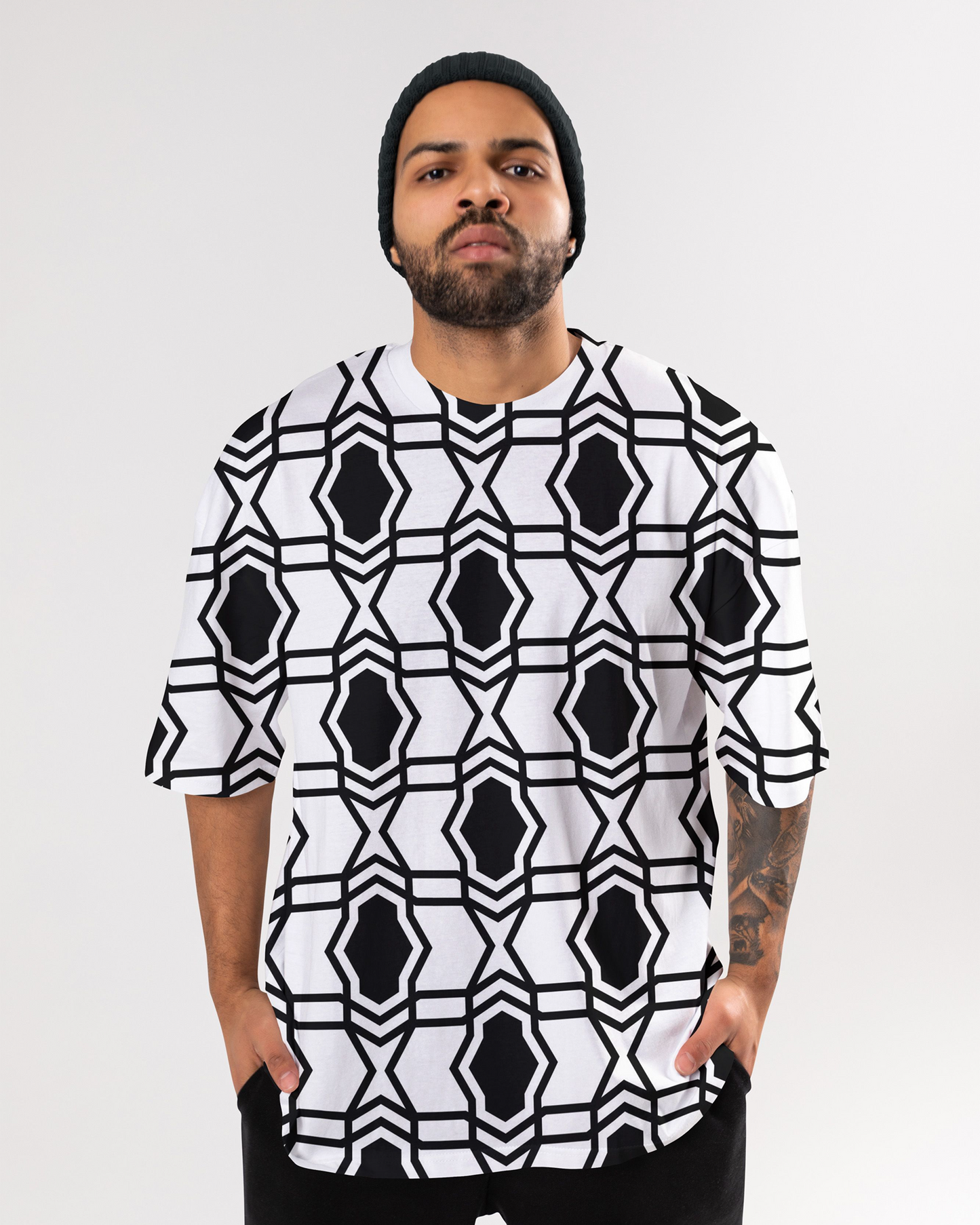 Blexee Mens All Over Printed Oversized T-shirt