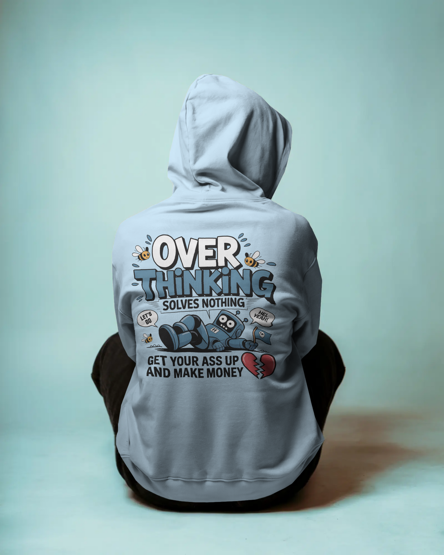Blexee Men’s Over Thinking Solves Nothing Hoodie