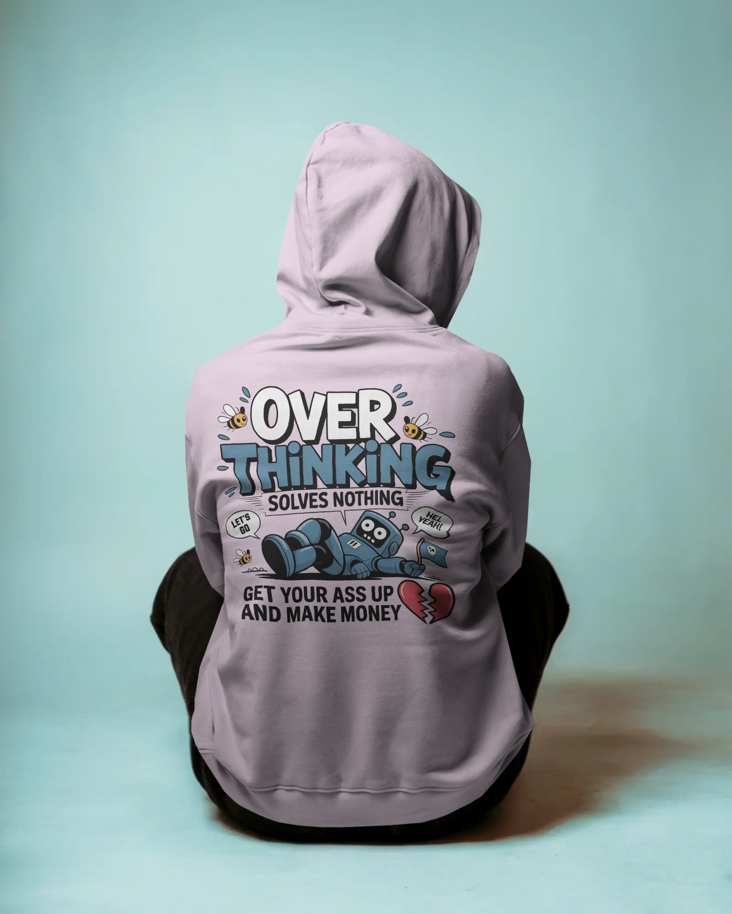 Blexee Men’s Over Thinking Solves Nothing Hoodie