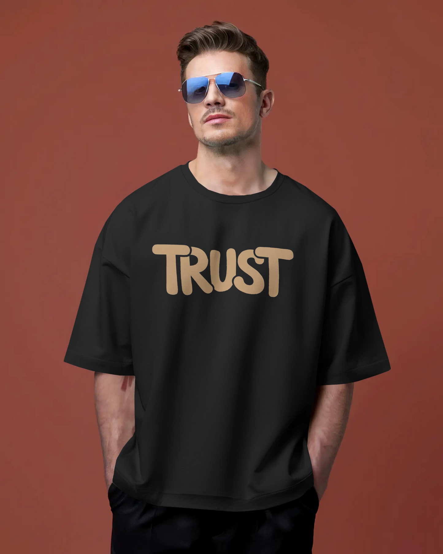 Blexee Mens Trust Gods Plan Oversized T-Shirt