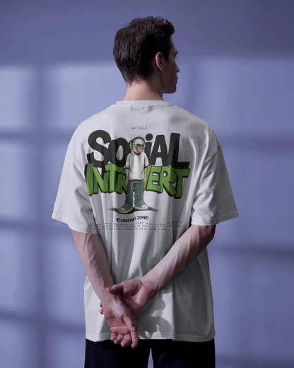 Blexee Men’s Social Introvert Oversized T-shirt