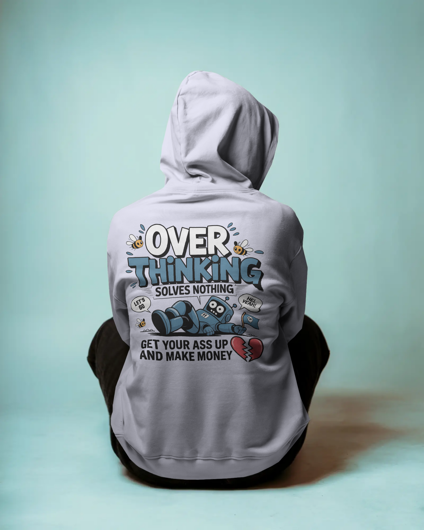 Blexee Men’s Over Thinking Solves Nothing Hoodie