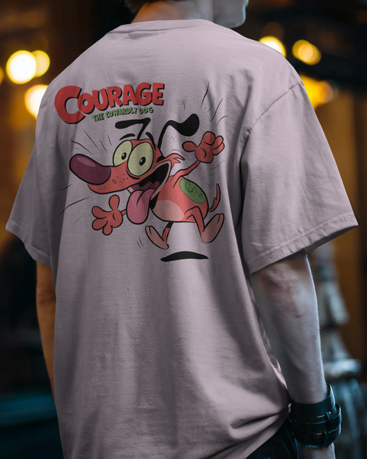 Blexee Mens Courage The Cowardly Dog Oversized T-Shirt