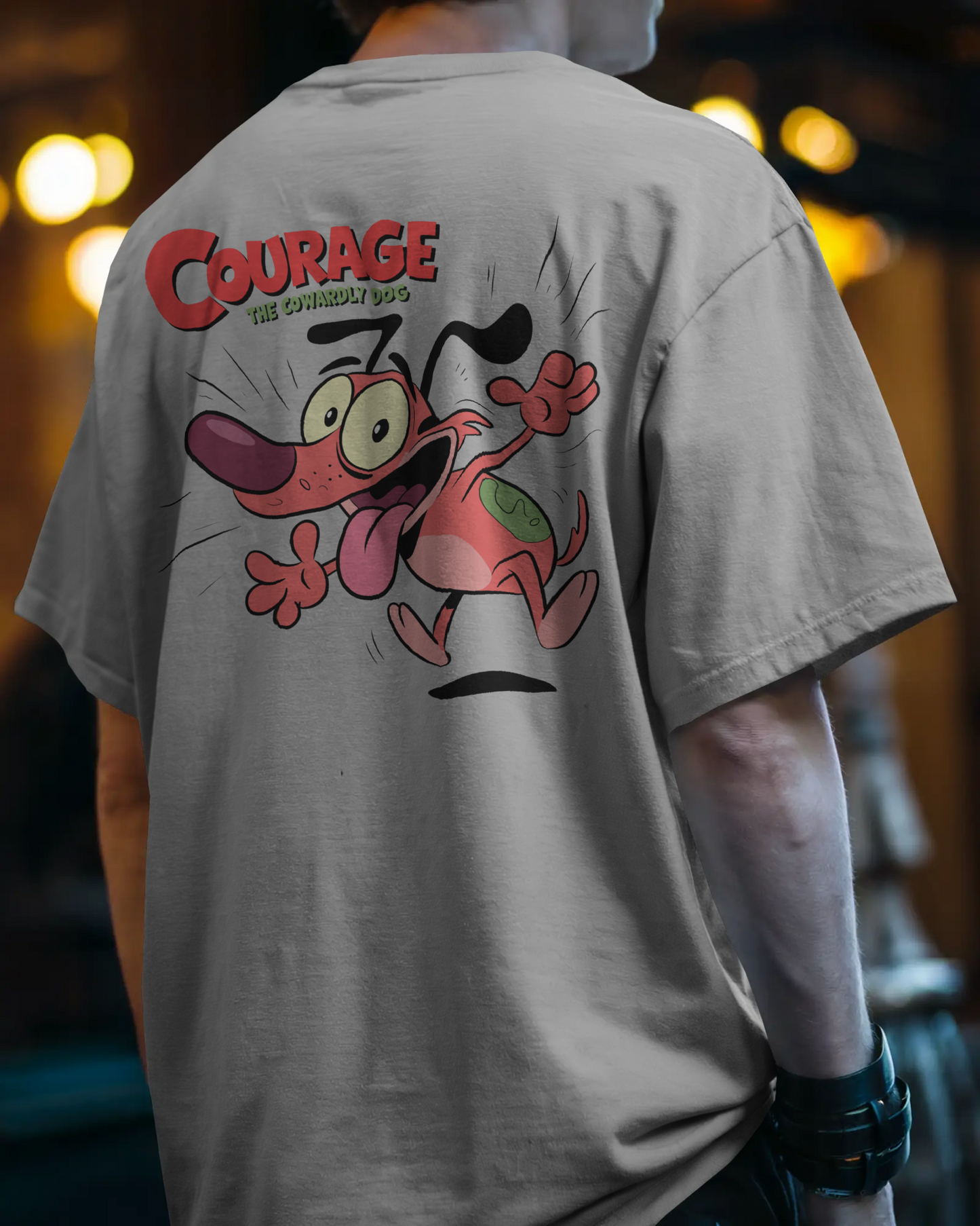 Blexee Mens Courage The Cowardly Dog Oversized T-Shirt