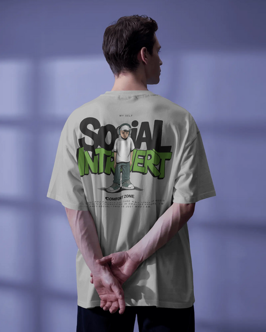 Blexee Men’s Social Introvert Oversized T-shirt