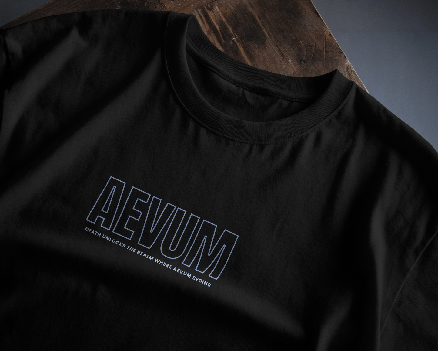 Blexee Men's Black Aevum Graphic Printed Oversized T-shirt