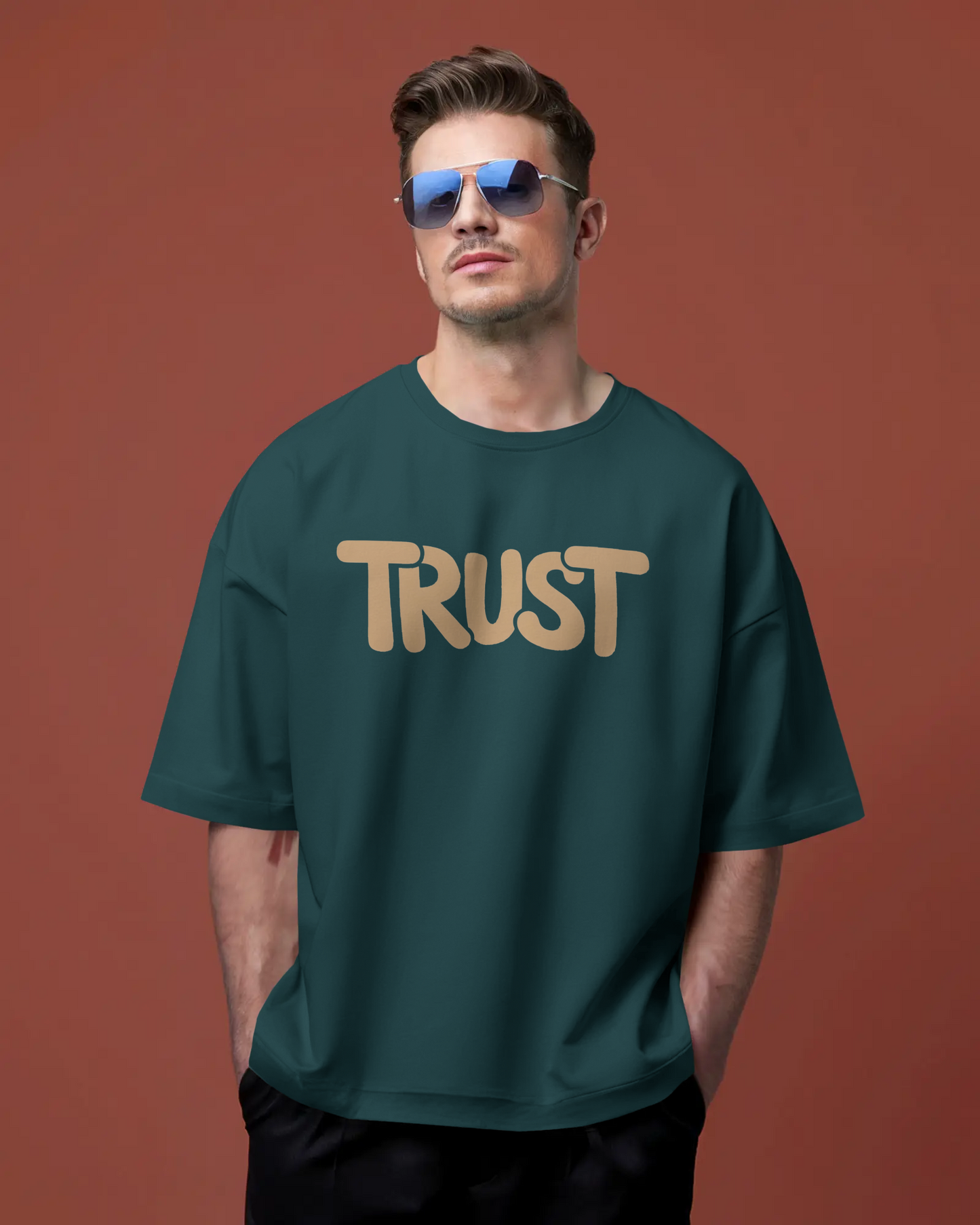 Blexee Mens Trust Gods Plan Oversized T-Shirt