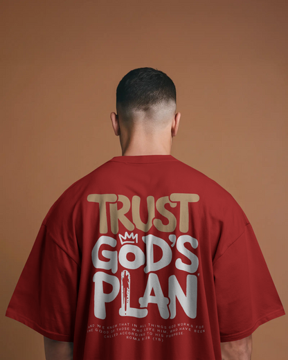 Blexee Mens Trust Gods Plan Oversized T-Shirt