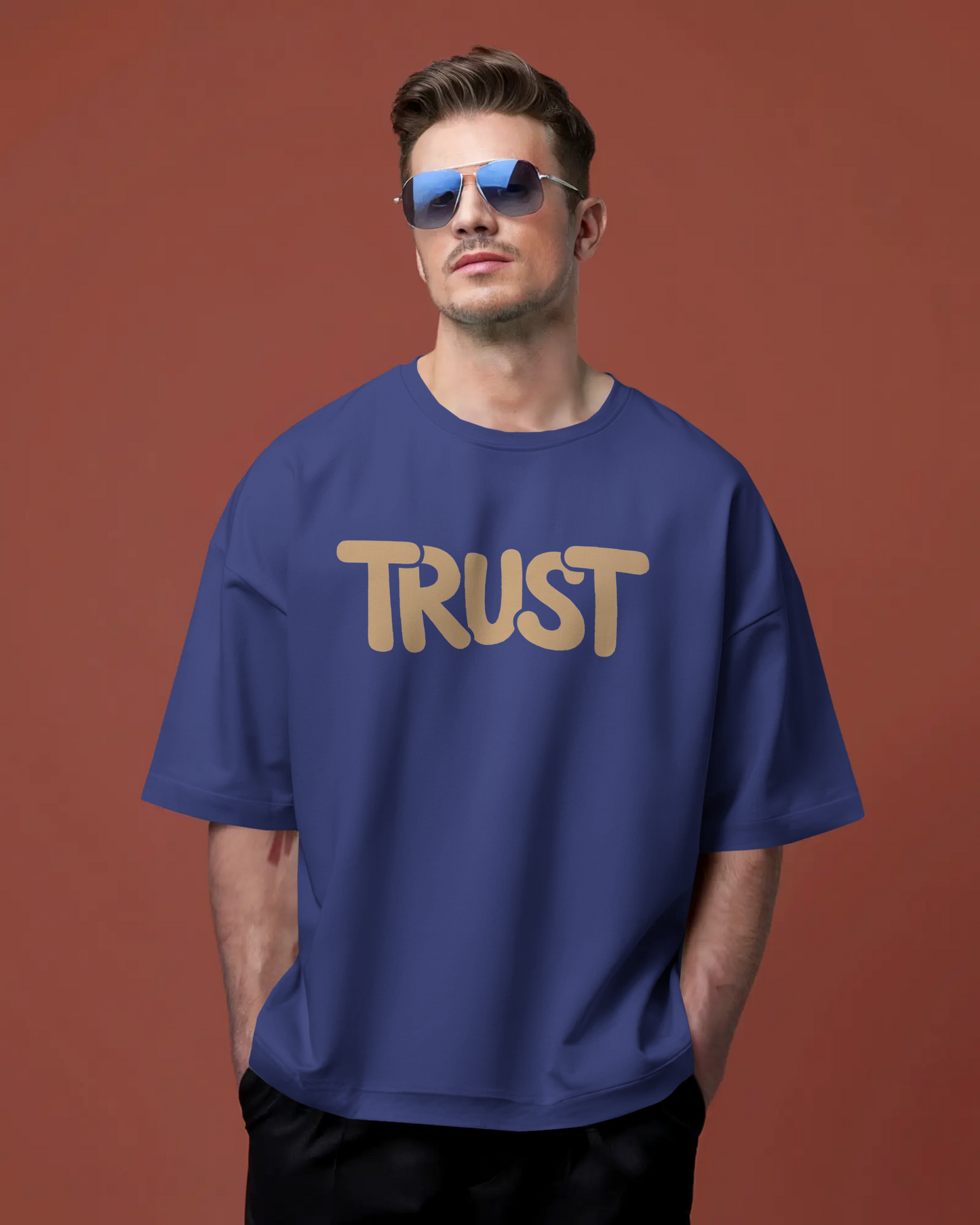 Blexee Mens Trust Gods Plan Oversized T-Shirt