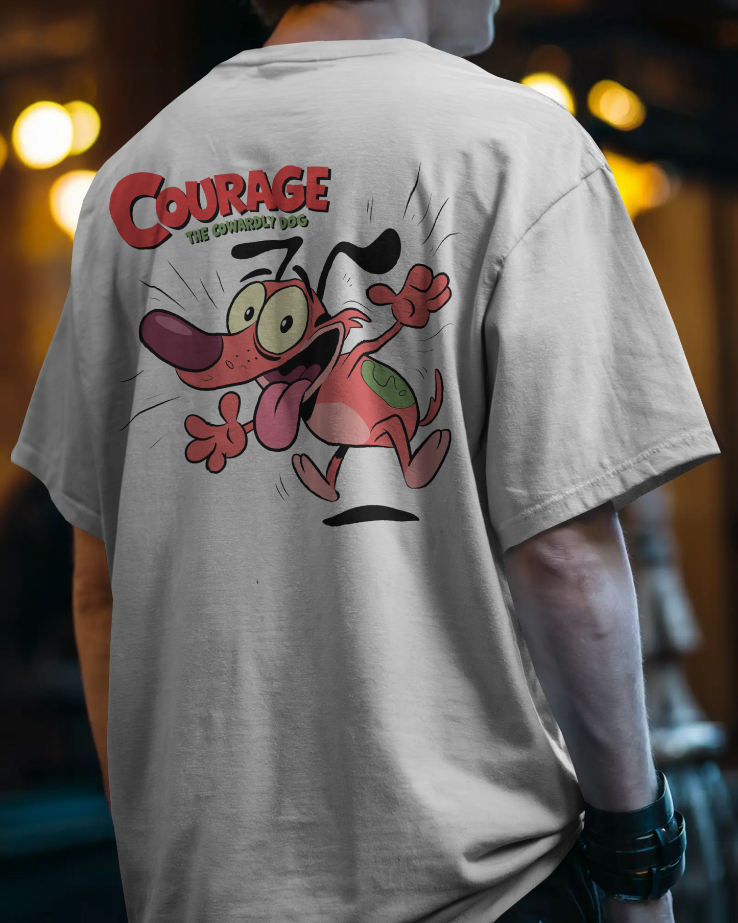 Blexee Mens Courage The Cowardly Dog Oversized T-Shirt