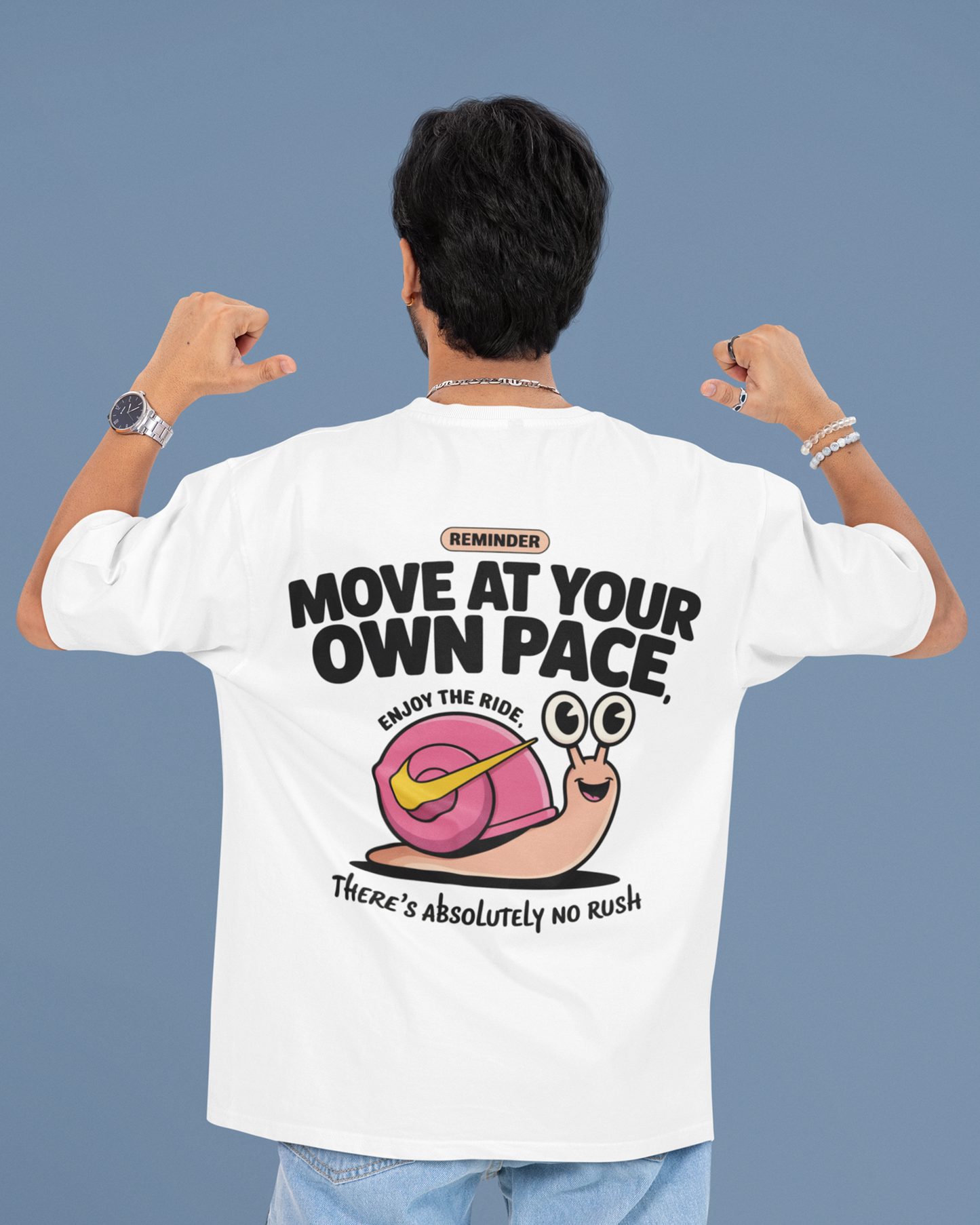 Blexee Mens Move at Your Own Pace Oversized T-Shirt