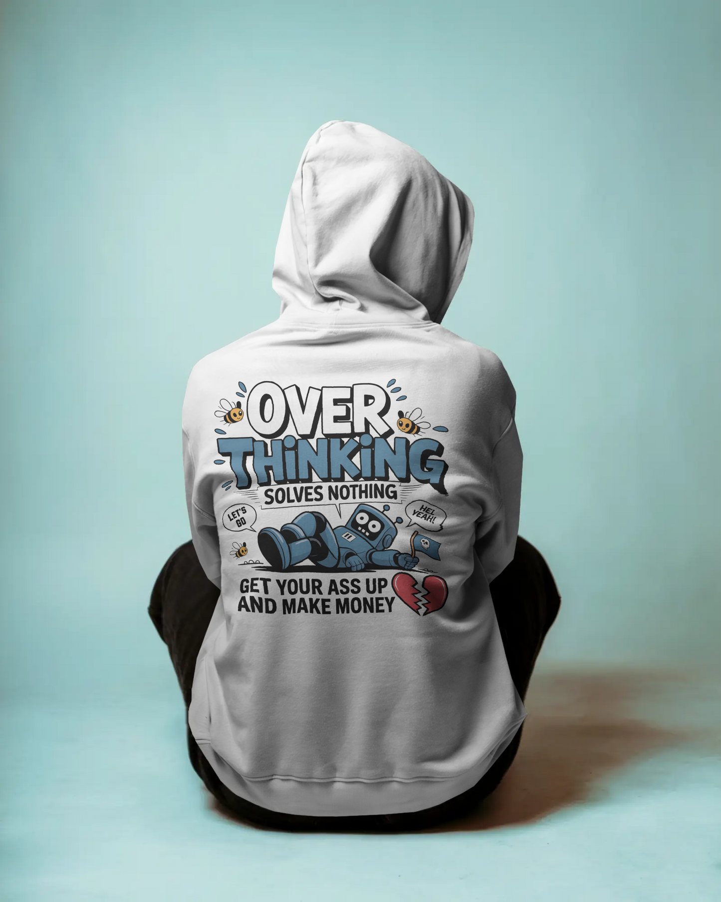 Blexee Men’s Over Thinking Solves Nothing Hoodie