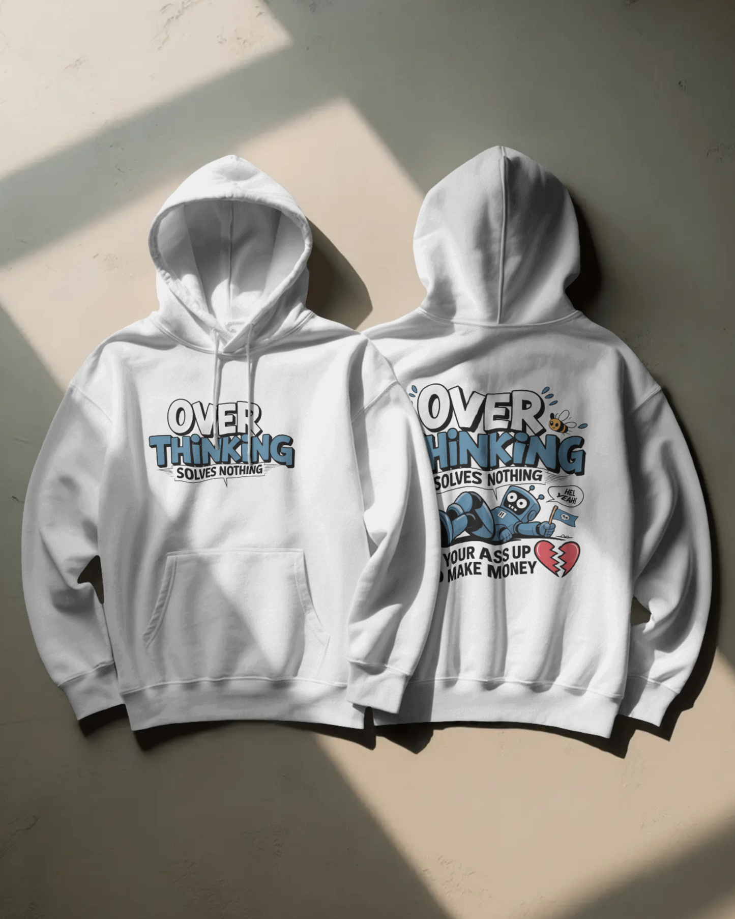Blexee Men’s Over Thinking Solves Nothing Hoodie